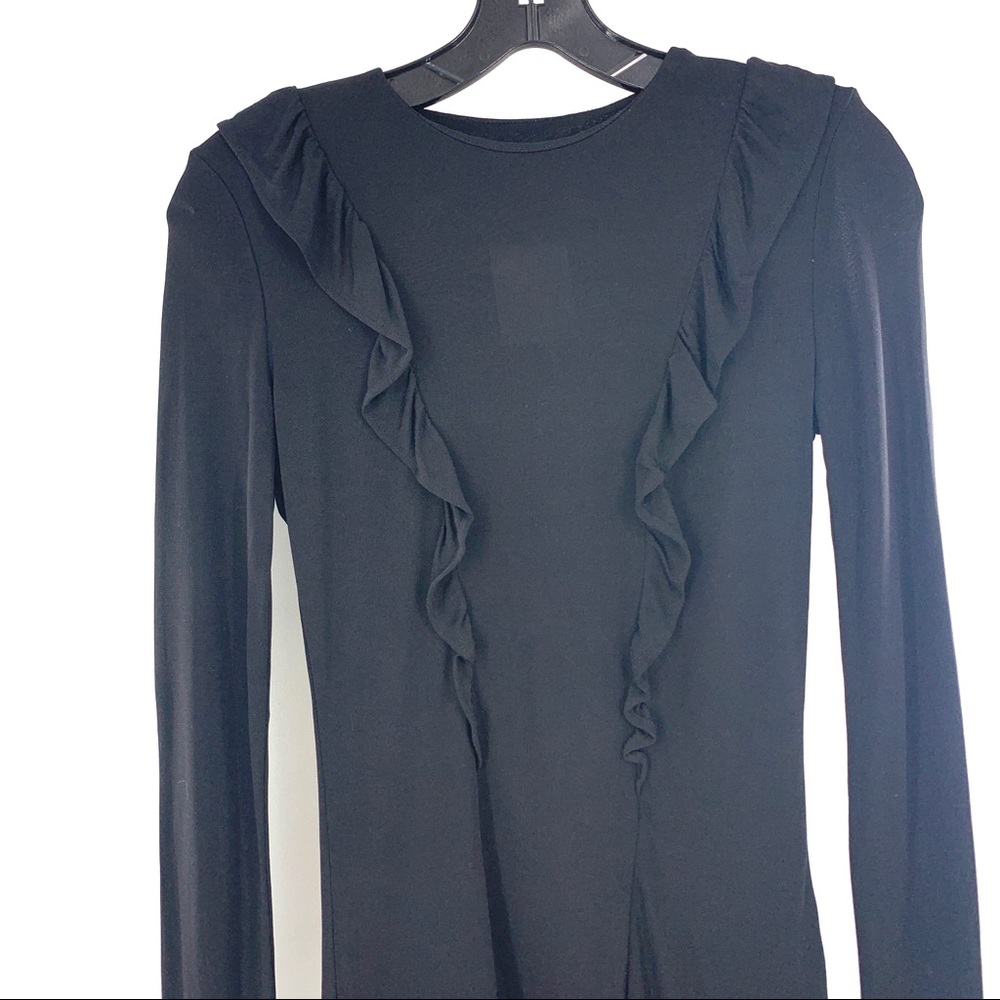 H&M Black Ruffle Fitted Top - Picture 2 of 4